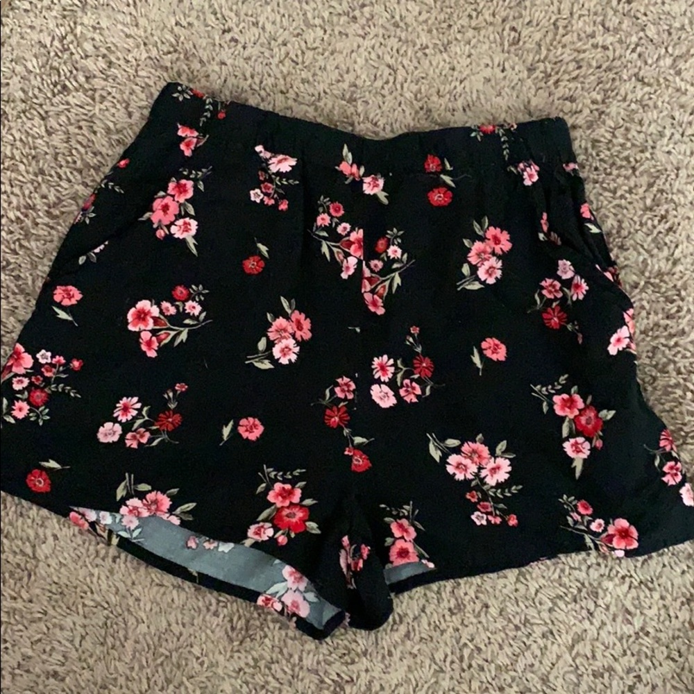 Black flowy shorts